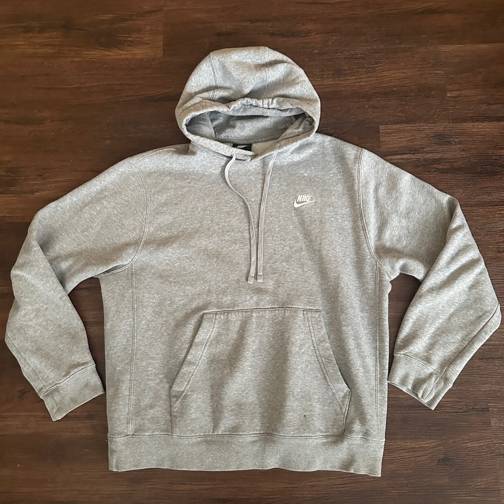 Nike Light Gray Hooded Pullover Sweatshirt